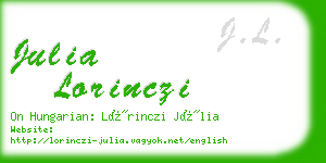 julia lorinczi business card